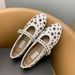 top Quality 24 French-Style Hollowed-Out Ballet Flats For Women, Flat-Soled Mary Jane With A Metal Buckle And Shallow Opening,_vogvips.com