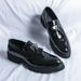 Korean version of spring thick soled glossy fringe loafers for men's fashionable small leather shoes_vogvips.com