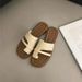 2025 Summer Toe For Women Simple One-Strap Slippers Slip-On Roman Sandals Breathable Lightweight_vogvips.com