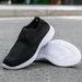 Women's Solid Color Sneakers Breathable Mesh Woven Outdoor Lightweight Low Top Walking Running Sports Socks Shoes_vogvips.com