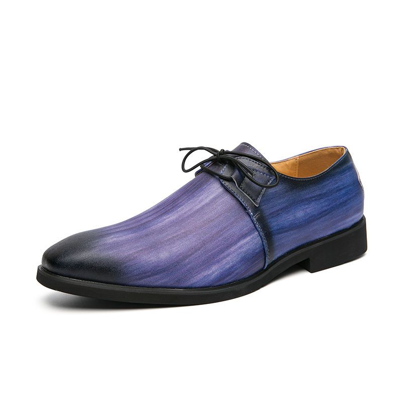 Pointed Handsome British Style Business Pink Leather Casual New Plus Size Men's Shoes, Trendy Shoes,_vogvips.com