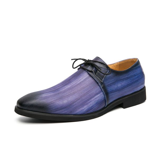 Pointed Handsome British Style Business Pink Leather Casual New Plus Size Men's Shoes, Trendy Shoes,_vogvips.com