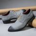 Low Men's Block Cut, Polished, Carved, Pointed, Business Casual Plus Size Leather Shoes, Spring Single Shoes Cut, Polished, Carved, Pointed, ,_vogvips.com