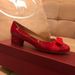 F Brand 2025 Spring And Autumn SF Genuine Leather Women's Mid-Heel Red Wedding Thick Heel Shallow Mouth Round Toe F_vogvips.com