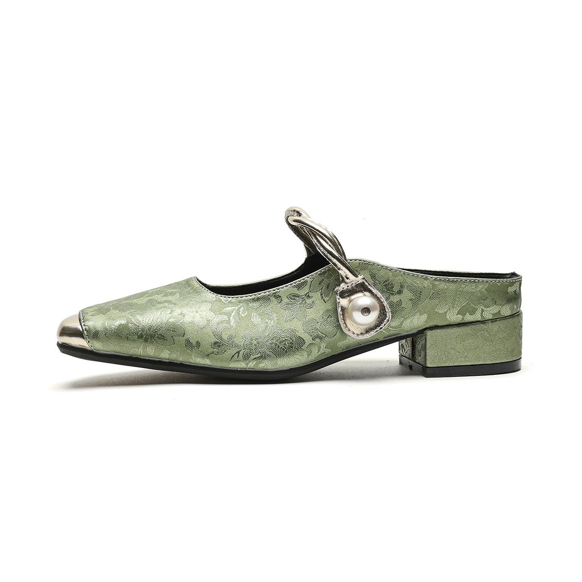 Weiwei Girl 958 Women's Summer Sandals French Style Closed Toe Half Slippers One Strap Outer Wear Chinese Style Shoes_vogvips.com