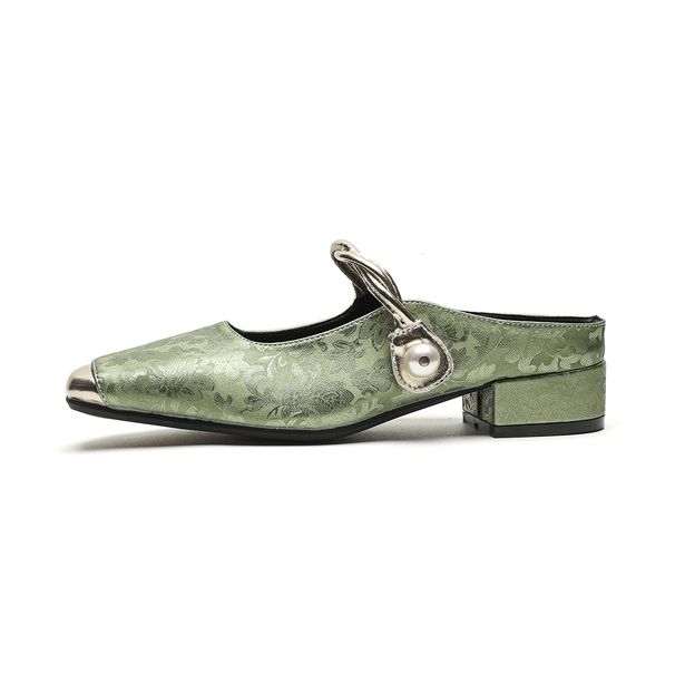 Weiwei Girl 958 Women's Summer Sandals French Style Closed Toe Half Slippers One Strap Outer Wear Chinese Style Shoes_vogvips.com