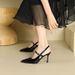 French Style Burgundy High Sandals For Women 2025 Summer New Closed Toe One Strap Thin Heel Elegant Single Shoes To_vogvips.com