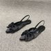 European Style Genuine Leather Women's Shoes 2026 Summer Pointed Toe Shallow Bowknot Slip-On Flat Retro Sandals_vogvips.com