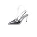 New Pointed Shallow Mouth Rhinestone Patent Leather Silver High Heels Women Thin Heel Versatile Professional One-Strap_vogvips.com