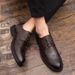 Suitable For All Seasons 2025 Men's Leather Business Formal Brogue Casual British Korean Style Groom Wedding Shoes Large Size_vogvips.com