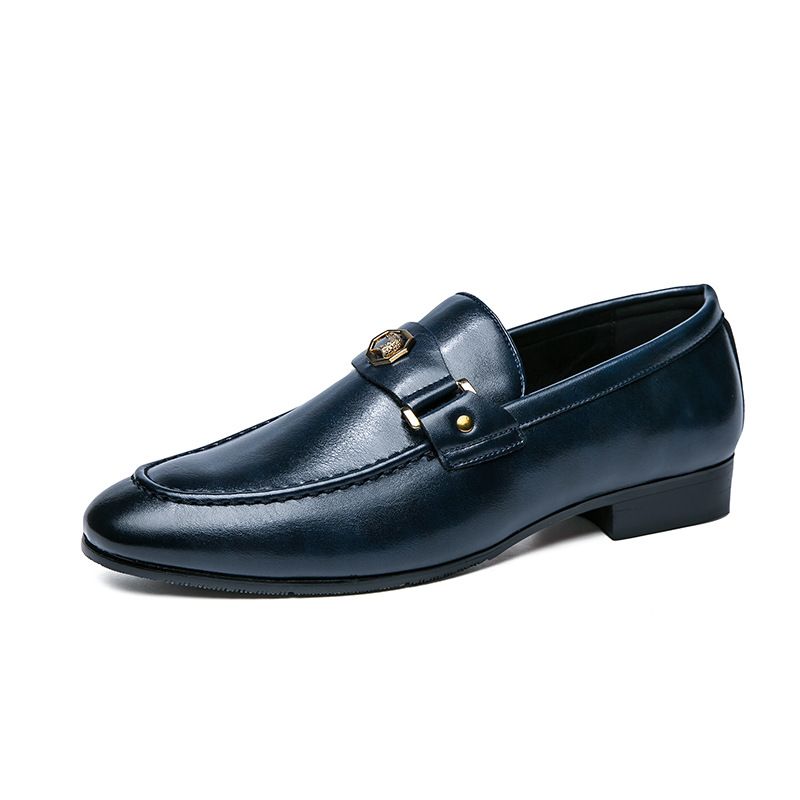 Men’s Shoes large size business formal leather shoes spring fashion slip on loafers lazy shoes_vogvips.com
