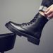 Martin Boots Men's Style High-top Thick-soled Heightening Tooling Leather Boots Men's Genuine Leather High Locomotive Trendy Men's Boots_vogvips.com