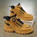 Autumn Men's High-Top Martin Boots, British Retro Work Shoes For Men, Thick Soles, Non-Slip And Wear-Resistant Short Boo_vogvips.com