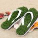 TikTok Outdoor Stylish And Cool Artificial Grass Couple Beach Flip-Flops With Thong Design For Internet Celebrities_vogvips.com