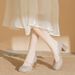 Women's Shoes Champagne Bridal Shoes Square Toe Mary Jane Pumps With Chunky Heel Platform Comfortable Dress Shoes For Wedding & Special Occasions_vogvips.com