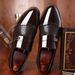 Embossed men's leather shoes cover foot all men's casual single shoes_vogvips.com