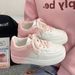 Gradient Color Flat White 2025 Spring Summer Autumn Thick Sole New Lace-up Sneakers Middle School Students Casual Shoes_vogvips.com