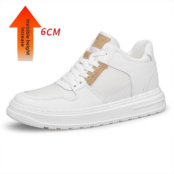 Invisible Inner Height Increase Hollow Men's Shoes Men's Small White Board Shoes Men's Casual Leather Shoes_vogvips.com