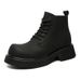 Men's Martin Boots Medium Leather Boots Black Tooling Chelsea Men's Boots_vogvips.com