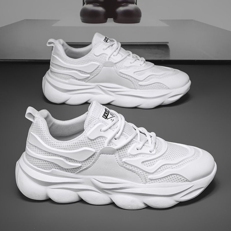 New All Match Men's Shoes Spring Casual Running Sports Shoes Breathable Men's Lightweight Thick Bottom Heightening Trendy Dad Shoes_vogvips.com