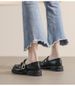 Platform Loafers Women's Retro British Style Black Small Leather Shoes Thick Heel Soft Sole Single Shoes Women_vogvips.com