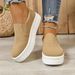 Women's Thick Soled Loafers Autumn New Style Plus Size Platform Slip On Casual Comfortable Single Shoes Size 43_vogvips.com