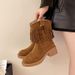 Tassel Short For Women Autumn New Fashion Versatile Western Cowboy Retro Martin Boots_vogvips.com