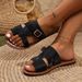 Women's Shoes Slippers Women's Summer New Belt Buckle Flat Large Size Slippers_vogvips.com