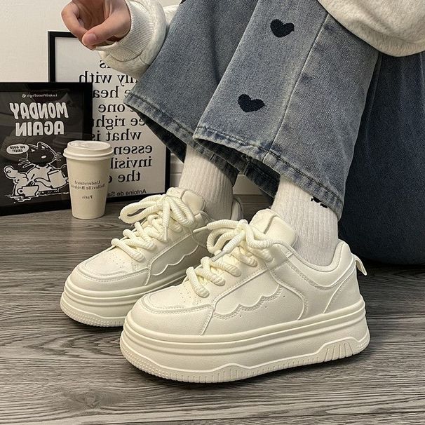 Milk Fufu Student White Shoes All Match Shoes Niche Original Women's Shoes Casual Height Increasing Thick Soled Shoes_vogvips.com