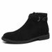 Chelsea Boots Men's Zipper Heightening Short Boots Men's Korean Version Medium-top Style High-top Men's Leather Boots_vogvips.com