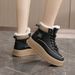1178225343@qq.com KT2811 New 2024 Autumn Winter Korean Style Fleece-Lined Women's Mid-Cut Color Block Warm Cotton Shoes Casual Snow Boots_vogvips.com
