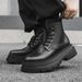 Men's Velvet Martin Boots, Locomotive Tooling, Thick-soled Heightening Boots, Darth Vader Medium Boots_vogvips.com