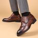Business leather shoes men's real leather shoes Brock carved commuter formal men's shoe top layer cowhide_vogvips.com