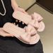 Women's Summer Slippers Korean Style Home Use Flat Bowknot Bathroom Sandals Non-Slip Lightweight Outdoor One-Word Sandals_vogvips.com