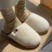Winter Plush Cross Strap Cotton Slippers For Indoor Warmth, Enlarged Plush Slippers For Women_vogvips.com