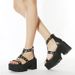 Women’s Shoes New Open Toe Metal Ring Hollow High Heeled Sandals Thick Soled Roman Shoes Trendy Height Enhancing Women's Shoes_vogvips.com