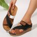 Large Size Car Stitching Lightweight Slope Heel Velcro Color Blocked Thick Soled Women, Sporty Cool Slippers For Women_vogvips.com