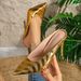 European And American Style Metallic Pointed Toe Stiletto Mules For Women, 2026 New Model Gold Closed-toe Sandals, Sexy_vogvips.com