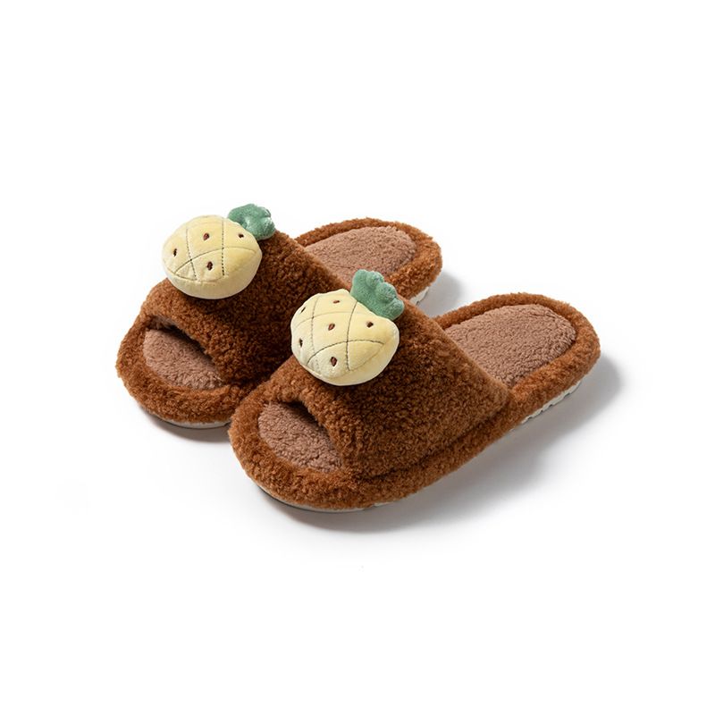 Fruit Color-Block Cotton For Women Winter Home Warmth Girls' Plush Slippers_vogvips.com