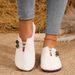 Women's Slip-On Soft Leather Loafers, Elastic Strap With Metal Buttons, Casual Flat Shoes For All Seasons_vogvips.com