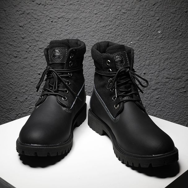 Men's Genuine Leather Combat Boots - Winterproof Unisex Martin Boots With Faux Fur Lining, Slip-Resistant Outdoor Work Boots For All Seasons_vogvips.com