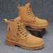 European Warm Series New Yellow Autumn Winter British Style High Top With Cotton Lining Work Short Fleece Zipper Martin Boots For Men_vogvips.com