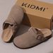 Shevalues Women Cow Suede Clogs With Adjustable Buckle Cork Leather Mules Comfortable Slip On Women Slippers Outdoor Cork Clogs_vogvips.com