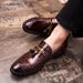 Men's British Style Pointed Toe Leather Korean Version Shiny Nightclub Hairstylist Fashion Slip-On Groom Wedding Shoes_vogvips.com