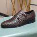 Woven Crocodile Pattern British Business Genuine Leather Formal Casual Loafers Men's Shoes Hairstylist Luxury Brand_vogvips.com
