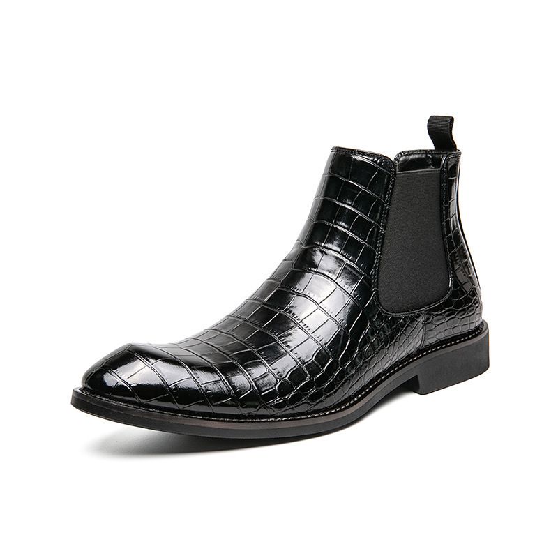 2025 Autumn Winter Men's Shoes Trendy High Top Large Size Leather Ankle Fashion Denim Boots_vogvips.com