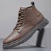 European Warm Series Classic Black Martin Autumn Casual Breathable High-top Leather Shoes Men's Youth Trendy Mid-top Work Boots_vogvips.com