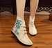 Summer Boots Floral Fabric Patchwork Lace Mesh Breathable Ethnic Style Buckle Embroidered Women's Single Shoes Sandals_vogvips.com