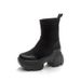 Black Elastic 2025 Spring New Style Hidden Shoes Breathable High Heel Ankle Slim Women's Sock Boots_vogvips.com