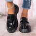 Loafer Small Leather Shoes Platform Single Shoes Retro Slip-on_vogvips.com